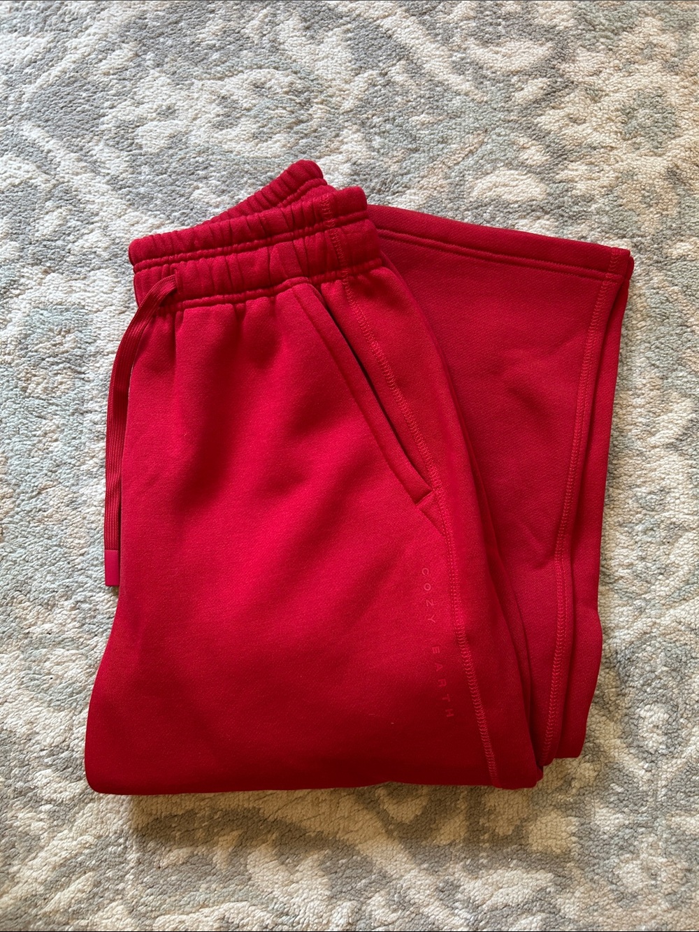 Cozy Earth Women’s CityScape Crimson Wide Leg sweatpants